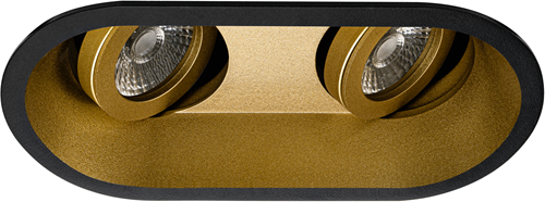Pragmalux Inbouwspot Zena Rond 2V Kantelbaar Zwart/Goud - Incl. GU10 Fitting