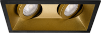 Pragmalux Inbouwspot Zena Vierkant 2V Kantelbaar Zwart RAL9004/Goud RAL1003 - Incl. GU10 Fitting