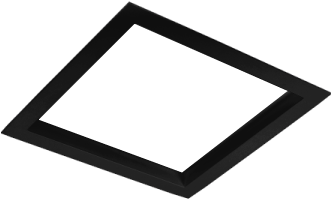 Pragmalux LED Inbouwspot Squadro 1V Zwart Ø215x215 Buitenmaat - Gatmaat Ø205x195