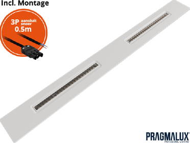 Pragmalux LED Inlegarmatuur Modul 15x150cm 26-30W 3500-4200lm 3000K-4000K 2CCT UGR<16 wit RAL9003 +driver incl. 3P Aansluitsnoer