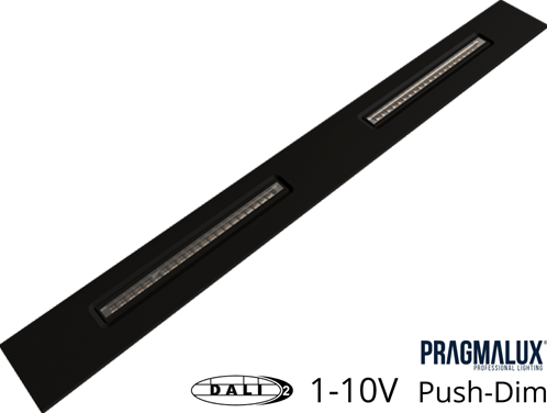 Pragmalux LED Inlegarmatuur Modul 15x150cm 18,5-30W 2500-4200lm 3000K-4000K 2CCT UGR<16 zwart RAL9005 +Universele driver (DALI2, 1-10V, push-dim)