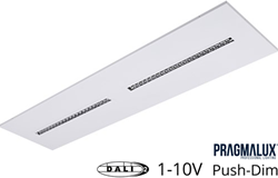 Pragmalux LED Inlegarmatuur Modul 30x120cm 18,5-30W 2500-4200lm 3000K-4000K 2CCT UGR<16 wit RAL9003 +Universele driver (DALI2, 1-10V, push-dim)