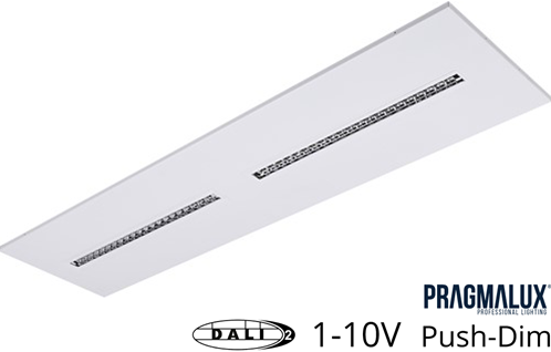 Pragmalux LED Inlegarmatuur Modul 30x120cm 18,5-30W 2500-4200lm 3000K-4000K 2CCT UGR<16 wit RAL9003 +Universele driver (DALI2, 1-10V, push-dim)
