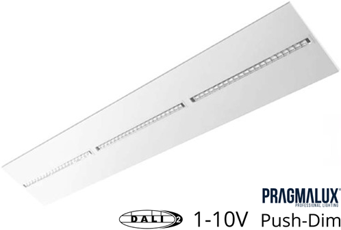 Pragmalux LED Inlegarmatuur Modul 30x150cm 18,5-30W 2500-4200lm 3000K-4000K 2CCT UGR<16 wit RAL9003 +Universele driver (DALI2, 1-10V, push-dim)