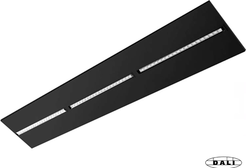 Pragmalux LED Inlegarmatuur Modul 30x150cm 45W 6000-6300lm 3000K-4000K 2CCT UGR<16 zwart RAL9005 +Philips DALI2 driver