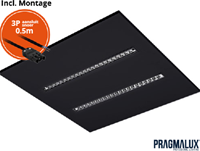 Pragmalux LED Inlegarmatuur Modul 60x60cm 26-30W 3500-4200lm 3000K-4000K 2CCT UGR<16 zwart RAL9005 +driver incl. 3P Aansluitsnoer