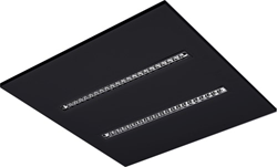 Pragmalux LED Inlegarmatuur Modul 60x60cm 18,5-30W 2500-4200lm 3000K-4000K 2CCT UGR<16 zwart RAL9005 +Universele driver (DALI2, 1-10V, push-dim)