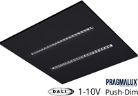 Pragmalux LED Inlegarmatuur Modul 60x60cm 18,5-30W 2500-4200lm 3000K-4000K 2CCT UGR<16 zwart RAL9005 +Universele driver (DALI2, 1-10V, push-dim)-6