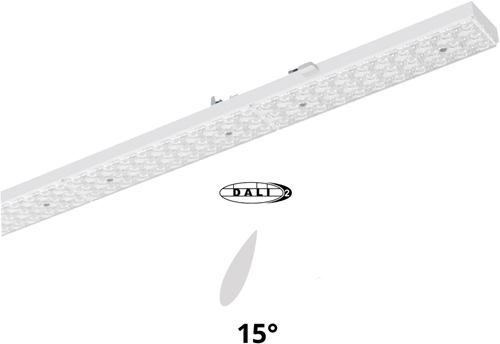 Pragmalux PRX-Line LED module 1528mm 60W 9150lm 3000K asymmetrisch Links 15° DALI