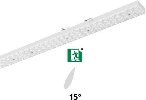 Pragmalux PRX-Line LED module HO 1528mm dipswitch 75-22W 12900-3785Lm 6500K asymetrisch Links 15D +noodmodule HO 1uur zelftest