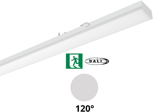Pragmalux PRX-Line LED module 1528mm 60W 7650lm 3000k 120D opaal DALI noodverlichting 3h 600lm