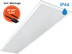 Pragmalux LED Paneel 30x120cm Sigma G2 IP44 18-26W 3000K-4000K 2-CCT 2400-3650lm UGR<19 +Philips Driver incl. 3P Aansluitsnoer (2x28W)