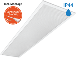 Pragmalux LED Paneel 30x120cm Sigma G2 IP44 18-26W 3000K-4000K 2-CCT 2400-3650lm UGR<19 +Philips Driver incl. eurosnoer 2m wit (2x28W)