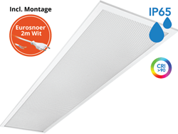 Pragmalux LED Paneel 30x120cm Sigma G2 IP65 CRI>90 13-26W 5000K-6500K 2-CCT 1800-3800lm UGR<19 +Philips Driver incl. eurosnoer 2m wit(2x28W/2x36W)