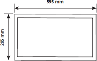 Pragmalux LED Paneel 30x60cm Sigma G2 IP65 CRI>90 10-20W 3000K-4000K 2-CCT 1200-2500lm UGR<19 +Universele Driver (DALI2, 1-10V, Push-dim) (2x14W/2X18W)-3