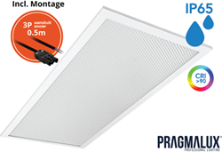 Pragmalux LED Paneel 30x60cm Sigma G2 IP65 CRI>90 9-20W 3000K-4000K 2-CCT 1000-2500lm UGR<19 +Driver incl. 3P Aansluitsnoer (2x14W/2X18W)