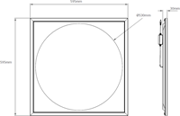 Pragmalux LED Paneel 60x60cm Rondix IP54 28-40W 3CCT 3250-5000lm UGR<19 zwart RAL9005 + Philips Driver incl. 3P Aansluitsnoer en splitter en trekontlasting, 1 in 2 uit (4x14W)-3