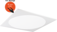 Pragmalux LED Paneel 60x60cm Rondix IP54 28-40W 3000K-3500K-4000K 3CCT 3250-5000lm UGR<19 wit RAL9016 + Philips Driver incl. 3P Aansluitsnoer en splitter en trekontlasting, 1 in 2 uit (4x14W)