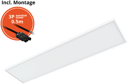 Pragmalux LED Paneel 30x120cm Essence G3 27-34W 3000K-6000K 3-CCT 3300-4350lm UGR<19 +Philips Driver incl. 3P Aansluitsnoer (2x28W)