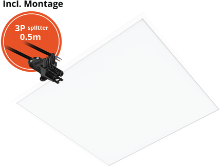 Pragmalux LED Paneel 60x60cm Essence G3 27-34W 3000K-6000K 3-CCT 3300-4350lm UGR<19 +Philips Driver incl. 3P Aansluitsnoer en splitter en trekontlasting, 1 in 2 uit (4x14W)