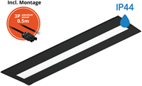 Pragmalux LED Paneel Flexcore IP44 30x120cm 26-39W 3600-5500lm 3000K-3500K-4000K 3CCT CRI >90 UGR<19 zwart RAL9005 +Philips driver incl. P3 aansluitsnoer