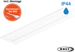 Pragmalux LED Paneel Flexcore IP44 30x120cm 26-39W 3600-5500lm 3000K-3500K-4000K 3CCT CRI >90 UGR<19 wit RAL9003 +Philips DALI driver incl. eurosnoer 2m wit 