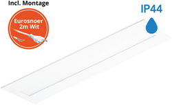 Pragmalux LED Paneel Flexcore IP44 30x120cm 26-39W 3600-5500lm 3000K-3500K-4000K 3CCT CRI >90 UGR<19 wit RAL9003 +Philips driver incl. eurosnoer 2m wit 
