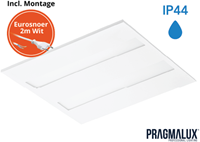 Pragmalux LED Paneel Flexcore IP44 60x60cm 26-39W 3600-5500lm 3000K-3500K-4000K 3CCT CRI >90 UGR<19 wit RAL9003+driver incl. eurosnoer 2m wit 