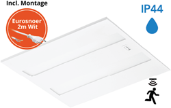 Pragmalux LED Paneel Flexcore IP44 Easyair Sensor 60x60cm 26-39W 3600-5500lm 3000K-3500K-4000K 3CCT CRI >90 UGR<19 wit RAL9003+Philips DALI SR driver incl. eurosnoer 2m wit 