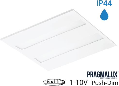 Pragmalux LED Paneel Flexcore IP44 60x60cm 26-39W 3600-5500lm 3000K-3500K-4000K 3CCT CRI >90 UGR<19 wit RAL9003+universele driver (DALI2, 1-10V, Push-dim)