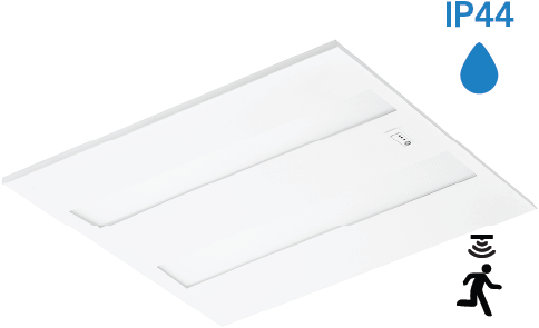 Pragmalux LED Paneel Flexcore IP44 Easyair Sensor 60x60cm 26-39W 3600-5500lm 3000K-3500K-4000K 3CCT CRI >90 UGR<19 wit RAL9003+Philips DALI SR driver