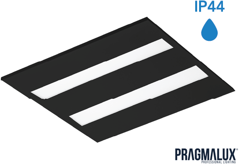 Pragmalux LED Paneel Flexcore IP44 60x60cm 26-39W 3600-5500lm 3000K-3500K-4000K 3CCT CRI >90 UGR<19 zwart RAL9005 +driver