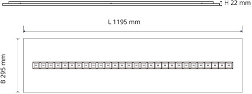 Pragmalux LED Paneel Optic witte reflector 30x120cm 36W 4350-4750lm 3000K-3500K-4000K 3CCT CRI>90 UGR<16 zwart RAL9005 + Philips DALI driver-2