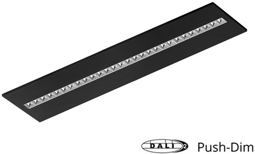 Pragmalux LED Paneel Optic hoogglans reflector 30x120cm 36W 4400-4800lm 3000K-3500K-4000K 3CCT CRI>90 UGR<16 zwart RAL9005 + Philips DALI driver