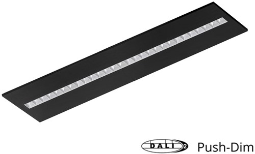 Pragmalux LED Paneel Optic matte reflector 30x120cm 36W 4350-4750lm 3000K-3500K-4000K 3CCT CRI>90 UGR<16 zwart RAL9005 + Philips DALI driver