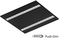 Pragmalux LED Paneel Optic matte reflector 60x60cm 36W 4350-4750lm 3000K-3500K-4000K 3CCT CRI>90 UGR<16 zwart RAL9005 + Philips DALI driver