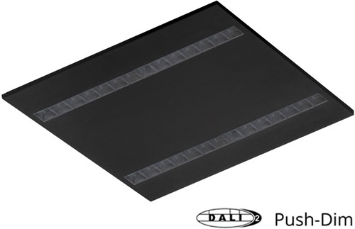 Pragmalux LED Paneel Optic transparant reflector 60x60cm 36W 4400-4800lm 3000K-3500K-4000K 3CCT CRI>90 UGR<16 zwart RAL9005 + Philips DALI driver-6