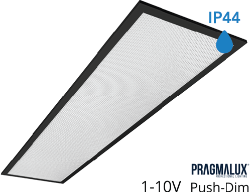 Pragmalux LED Paneel 30x120cm Sigma G2 Zwart IP44 26-38W 3000K-4000K 2-CCT 3500-5100lm UGR<19 +Universele Driver (DALI2, 1-10V, Push-dim) (2x28W)