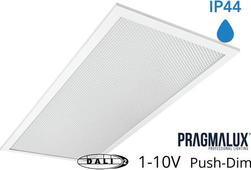 Pragmalux LED Paneel 30x60cm Sigma G2 IP44 11-20W 3000K-4000K 2-CCT 1250-2500lm UGR<19 +Universele Driver (DALI2, 1-10V, Push-dim) (2x14W)