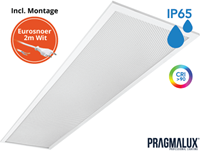 Pragmalux LED Paneel 30x120cm Sigma G2 IP65 CRI>90 26-37W 5000K-6500K 2-CCT 3700-5300lm UGR<19 +Driver incl. eurosnoer 2m wit(2x28W/2x36W)