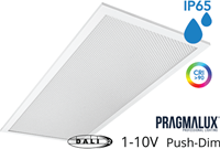 Pragmalux LED Paneel 30x60cm Sigma G2 IP65 CRI>90 10-20W 5000K-6500K 2-CCT 1250-2600lm UGR<19 +Universele Driver (DALI2, 1-10V, Push-dim) (2x14W/2X18W)
