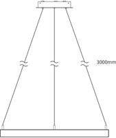 Pragmalux LED Pendelarmatuur Circo Ø900mm Prisma direct/indirect 56-84W 5300-8400lm 3CCT 3000-3500-4000K  CRI90 UGR<19 Zwart - DALI+ pendelset 3m-7