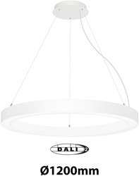 Pragmalux LED Pendelarmatuur Circo Ø1200mm Prisma direct/indirect 56-112W 5300-11200lm 3CCT 3000-3500-4000K  CRI90 UGR<19 Wit - DALI+ pendelset 3m