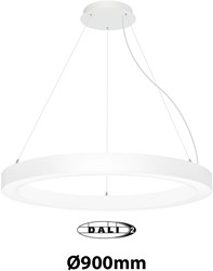 Pragmalux LED Pendelarmatuur Circo Ø900mm Prisma direct/indirect 56-84W 5300-8400lm 3CCT 3000-3500-4000K  CRI90 UGR<19 Wit - DALI+ pendelset 3m
