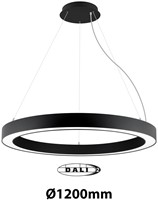 Pragmalux LED Pendelarmatuur Circo Ø1200mm Prisma direct/indirect 56-112W 5300-11200lm 3CCT 3000-3500-4000K  CRI90 UGR<19 Zwart - DALI+ pendelset 3m