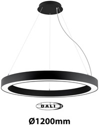 Pragmalux LED Pendelarmatuur Circo Ø1200mm Prisma direct/indirect 56-112W 5300-11200lm 3CCT 3000-3500-4000K  CRI90 UGR<19 Zwart - DALI+ pendelset 3m