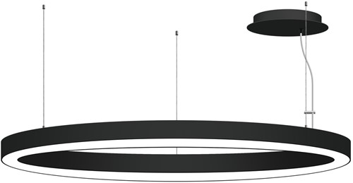 Pragmalux LED Pendelarmatuur Circo Ø1200mm Prisma direct/indirect 56-112W 5300-11200lm 3CCT 3000-3500-4000K  CRI90 UGR<19 Zwart - DALI+ pendelset 3m-2