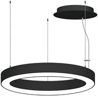 Pragmalux LED Pendelarmatuur Circo Ø600mm Prisma direct/indirect 28-56W 2650-5600lm 3CCT 3000-3500-4000K  CRI90 UGR<19 Zwart - DALI+ pendelset 3m-2