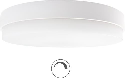 Pragmalux LED Plafonnière / Wandarmatuur Dura-M Wit Ø340 IP64 IK10 8-17,5W 850-2050lm 2200K-2700K 2-CCT Fase dimbaar