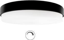 Pragmalux LED Plafonnière / Wandarmatuur Dura-S Zwart Ø270 IP64 IK10 4,5-8W 375-775lm 2200K-2700K 2-CCT Fase dimbaar